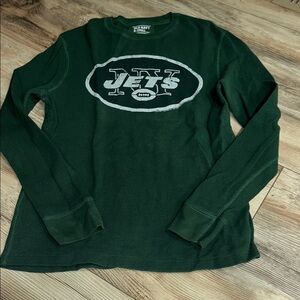 Mend Green Jets Long Sleeve Shirt size small